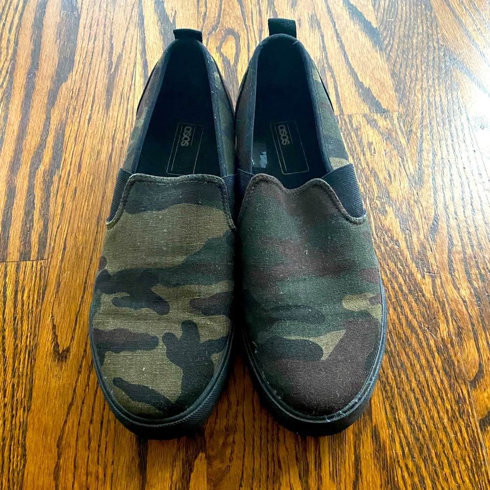 ASOS Mens Camo Slip On Sneakers - 7